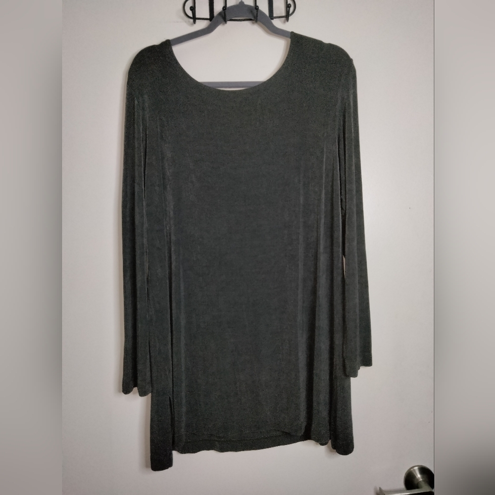 Chico's Design (Size M/L) Dark Pewter LS Top & Pull-on Pants (2PC) Matching Set - Picture 5 of 12